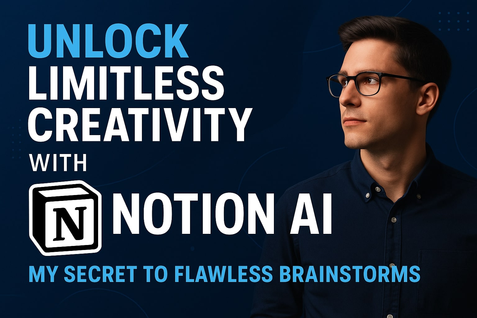 Focused freelancer using Notion AI to brainstorm ideas