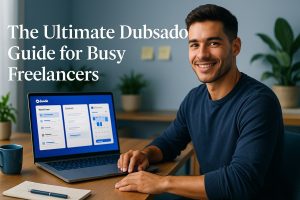 Freelancer using Dubsado dashboard to automate contracts, invoices, and client onboarding